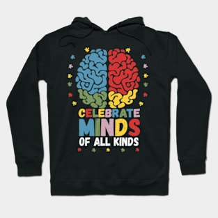 Celebrate Minds Of All Kinds Neurodiversity Autism Autistic Hoodie